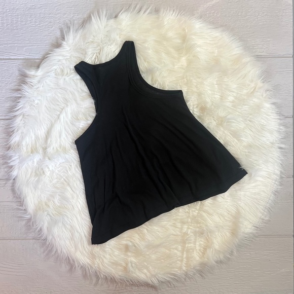 ✶Free✶ EUC Black ✵☽Free People☾✵ Long Beach Ribbed Racerback Swing Tank | Medium - Picture 4 of 15